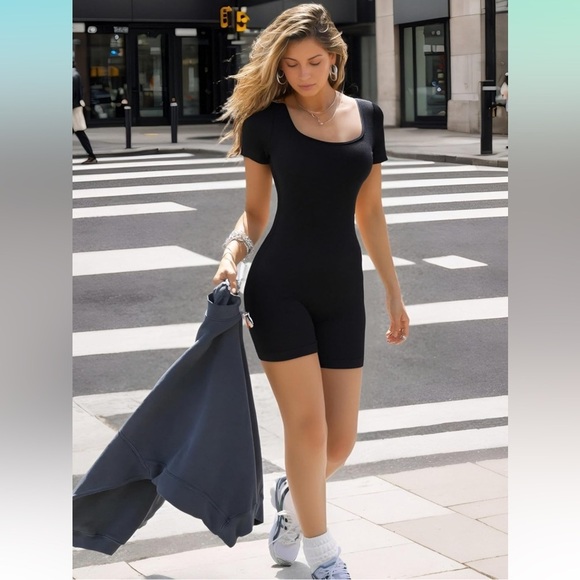 Amazon Tops - AMAZON Thick Ribbed Body Sculpting One Piece Square Neck Shortsie